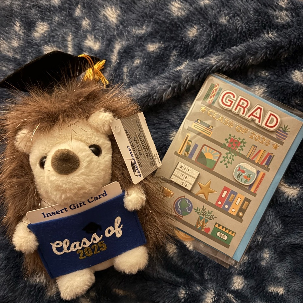 Graduation Hedgehog Plush with Cap and Card Holder